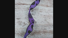 Load and play video in Gallery viewer, Polka Dot Wired Ribbon : Purple Black 1.5 inches x 10 yards (30 feet)
