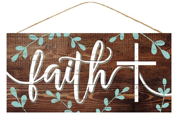 Faith Everyday Church Christian Wooden Sign : - 12 Inches x 6 Inches