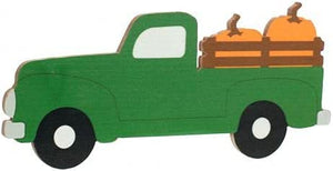 Truck with Pumpkins Wooden Sign : Fall Wooden Door Hanger Sign - 15 Inches x 6 Inches