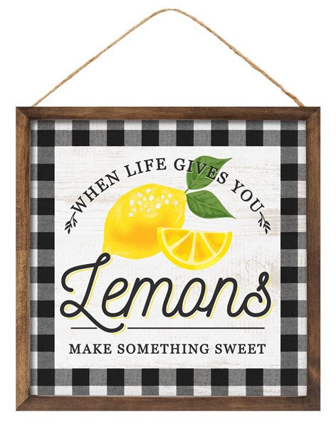 Lemons Life Wooden Sign : - 10 Inches