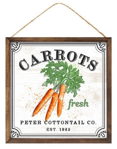 Fresh Carrots Peter Cottontail Wooden Sign