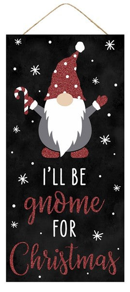 Christmas Gnome Wooden Sign : Gnome for Christmas - 12 Inches