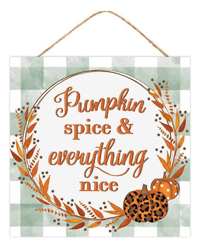 Pumpkin Spice Glitter Sign: 10 Inches Square