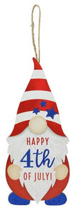 Patriotic Gnome Wooden Sign: Patriotic Gnome - Happy 4th July Gnome