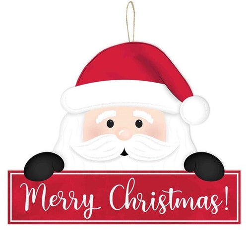 Merry Christmas Santa Wooden Sign : - 12.75 Inches x 10 Inches