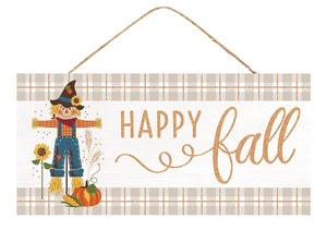 Happy Fall Scarecrow Wooden Sign : - 12.5 Inches x 6 Inches