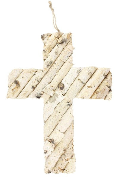 Slat Birch Cross : Natural Beige - 15 Inches x 11 Inches