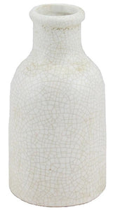 Ceramic Ivory Ceramic Bottle : - 7.25 Inches x 3.75 Diameter.