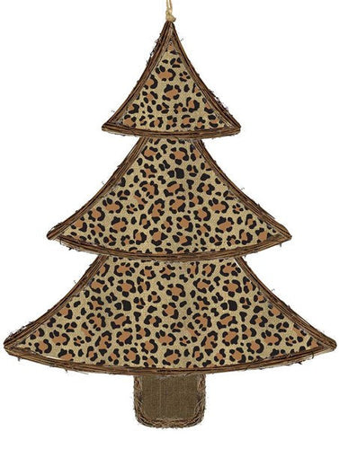 Christmas tree Cheetah Print Grapevine - 23 Inches x 19 Inches