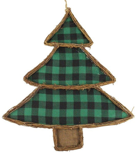 Christmas Tree Grapevine Emerald and black 22.5 Inches x 19 Inches