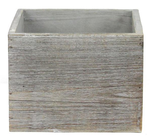 Wood Planter Box 6 Inch Square (4.5 Inches Height) Wooden Box, Garden Centerpiece Display, Wedding Flowers Holder, Rustic Barn Wood