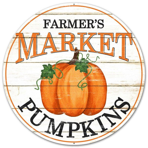 Farmer's Market Sign : Pumpkins - 12 Inches Round