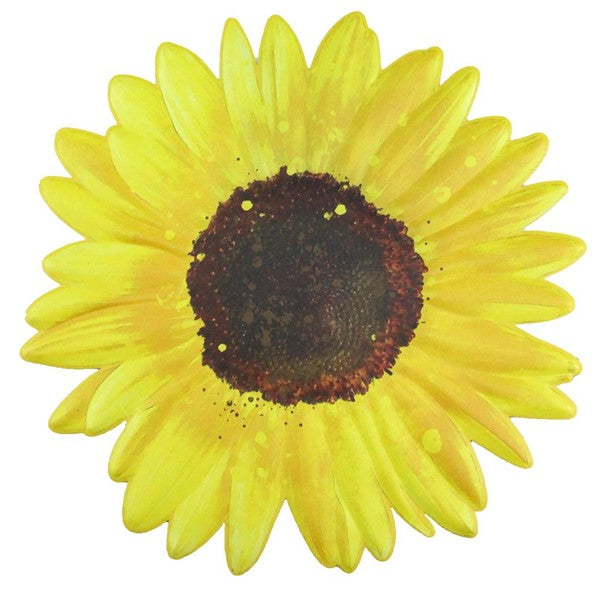 Embossed Sunflower Metal Sign : 12 Inches Diameter