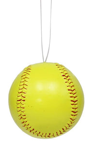 3"Dia Painted Softball Ornament red/green