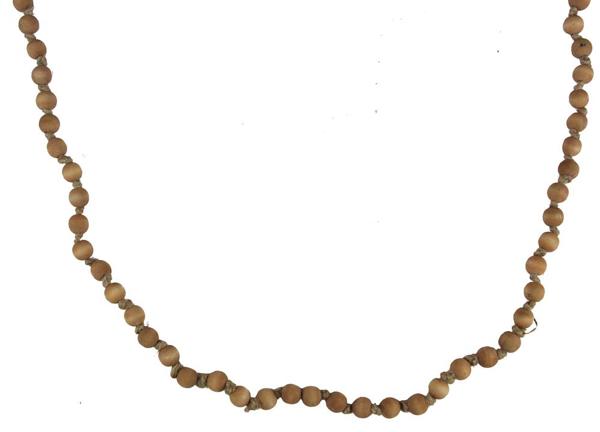 Small Round Wood Bead Garland : Brown Stain - 39 Inches Length
