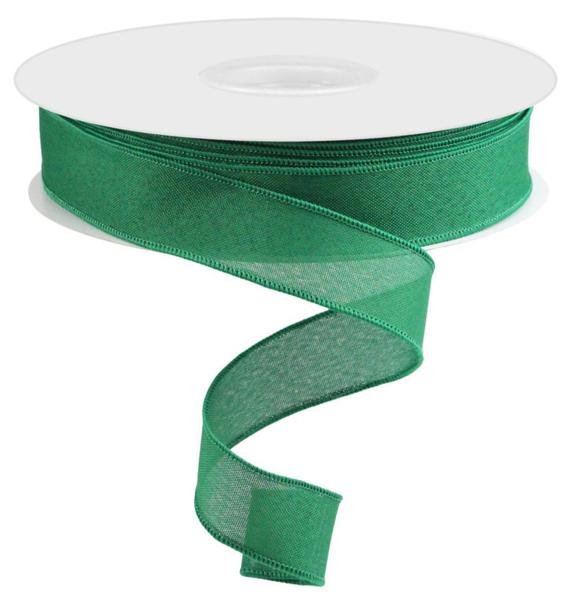 Solid Faux Burlap Canvas Wired Ribbon : Emerald Green - 1.5 Inches x 50 Yards (150 Feet)