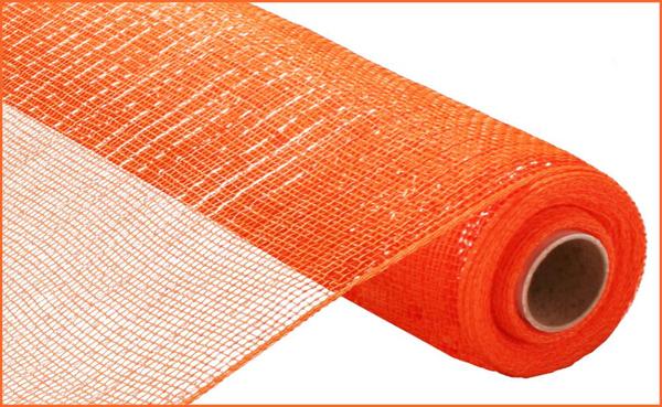 Deco Poly Mesh Ribbon : Metallic Orange - 21 Inches x 10 Yards (30 Feet)