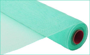 Poly Deco Mesh Ribbon : Nonmetallic Turquoise Green - 21 Inches x 10 Yards (30 Feet)