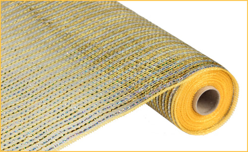 Gold and Silver deco mesh - 21 Inches x 10 Yards (30 Feet)