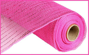 Deco Poly Mesh Ribbon : Metallic Hot Pink with Hot Pink Foil - 10 Inches x 10 Yards (30 Feet)