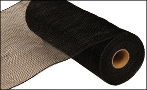 Deco Poly Mesh Ribbon : Non Metallic Black - 10 Inches x 10 Yards (30 Feet)