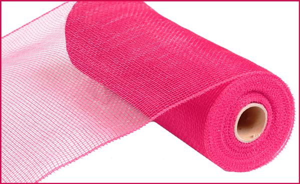 Deco Poly Mesh Ribbon : Non Metallic Hot Pink - 10 Inches x 10 Yards (30 Feet)