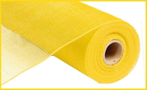 Deco Poly Mesh Ribbon : Non Metallic Yellow - 10 Inches x 10 Yards (30 Feet)