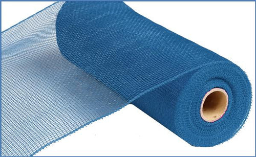 Deco Poly Mesh Ribbon : Non Metallic Denim Blue - 10 Inches x 10 Yards (30 Feet)