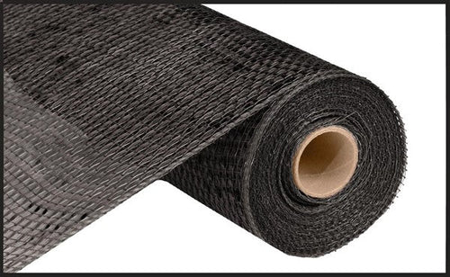 Deluxe Wide Foil Deco Poly Mesh Ribbon : Black, Black Foil - 10 Inches x 10 Yards (30 Feet)