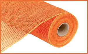 Deluxe Wide Foil Deco Poly Mesh Ribbon : Solid Orange - 10 Inches x 10 Yards (30 Feet)