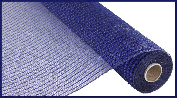 Wide Foil Deco Poly Mesh Ribbon : Navy Blue with Royal Blue Foil - 10 Inches x 10 Yards (30 Feet)