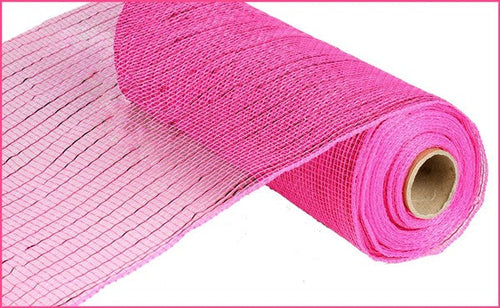 Deco Poly Mesh Ribbon : Value Hot Pink with Hot Pink Foil - 10 Inches x 10 Yards (30 Feet)