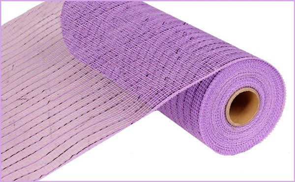 Deco Poly Mesh Ribbon : Value Lavender Purple with Lavender Foil - 10 Inches x 10 Yards (30 Feet)