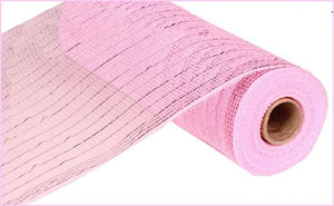 Deco Poly Mesh Ribbon : Value Pink with Pink Foil - 10 Inches x 10 Yards (30 Feet)