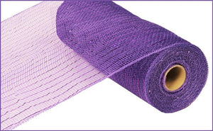 Deco Poly Mesh Ribbon : Value Purple with Purple Foil - 10 Inches x 10 Yards (30 Feet)
