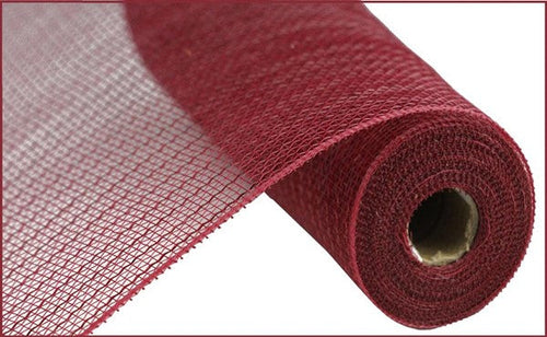 Deco Poly Mesh Ribbon : Value Burgundy Red with Red Foil - 10 Inches x 10 Yards (30 Feet)