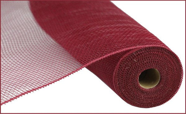 Deco Poly Mesh Ribbon : Value Burgundy Red - 10 Inches x 10 Yards (30 Feet)