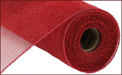 Deco Poly Mesh Ribbon : Value Cranberry Red - 10 Inches x 10 Yards (30 Feet)
