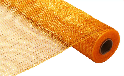 Deco Poly Mesh Ribbon : Value Metallic Gold - 21 Inches x 10 Yards (30 Feet)
