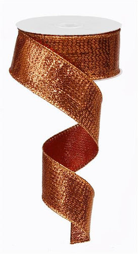 Metallic Wired Ribbon : Copper - 1.5 Inches x 10 Yards (30 Feet)