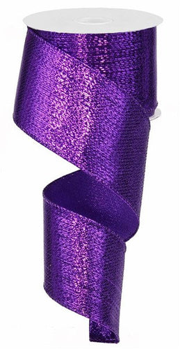 Metallic Wired Ribbon : Purple - 2.5 Inches x 10 Yards (30 Feet)