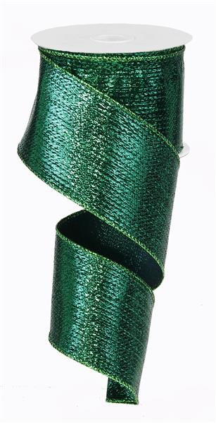 Solid Metallic Wired Ribbon : Emerald Green - 2.5 Inches x 100 Feet (33.3 Yards)