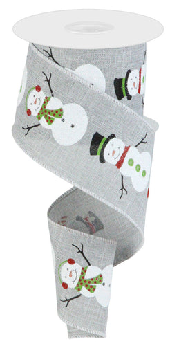 Christmas Snowman Wired Ribbon, Grey, Black and White - 2.5 Inches x 100 Feet RG037825X