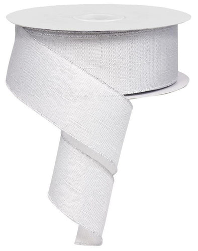 Solid White Royal Metallic Wired Ribbon, 2.5 Inches x 50 Yards (150 feet) RG0501366