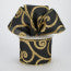 BOLD SCROLL ON ROYAL Wired Ribbon, BLACK/GOLD - 2.5 inches x 50 yards (150 Feet)