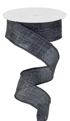 Solid Wired Ribbon : Grey Gray - 1.5 Inches x 10 Yards (30 Feet)