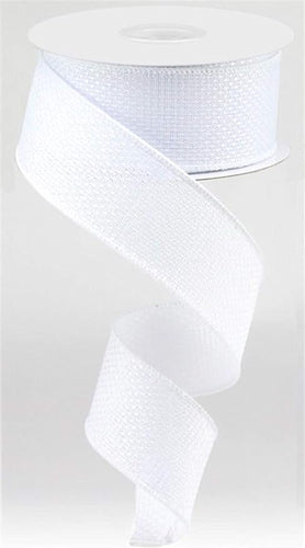 Solid Wired Ribbon : White - 1.5 Inches x 10 Yards (30 Feet)