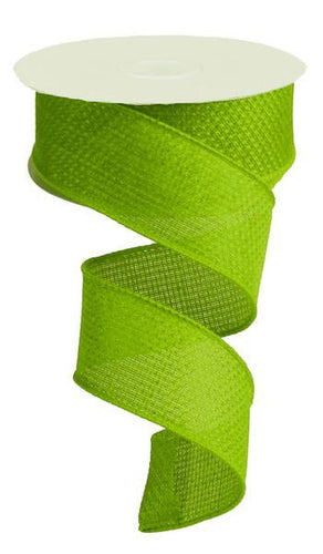 Solid Wired Ribbon : Lime Green - 1.5 Inches x 10 Yards (30 Feet)
