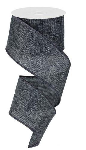 Solid Wired Ribbon : Grey Gray - 2.5 Inches x 10 Yards (30 Feet)