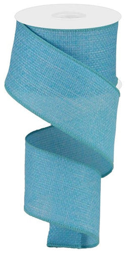 Solid Wired Ribbon : Light Blue - 2.5 Inches x 10 Yards (30 Feet)
